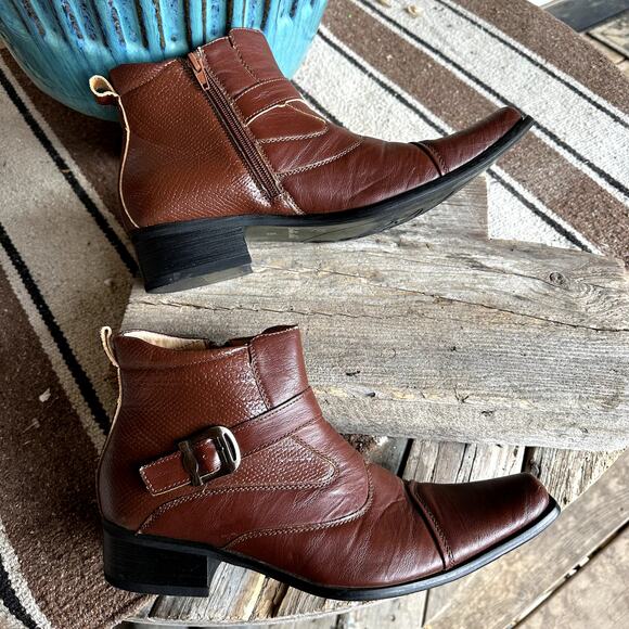 Delli Aldo Gustavo Leather Ankle Dress Boots Mens SZ 8.5 Chelsea Side Zip Formal - Picture 5 of 12